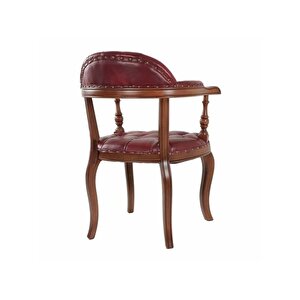 Majesta Kapitoneli Classic Sandalye Ceviz-Bordo