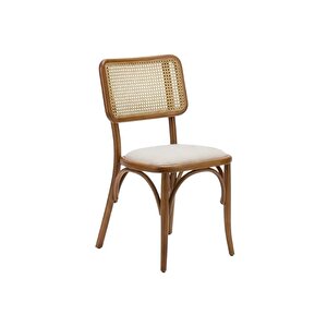 Sofa Hazeranlı Ahşap İskandinav Sandalye Ceviz Beyaz