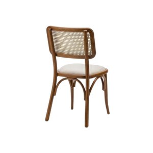 Sofa Hazeranlı Ahşap İskandinav Sandalye Ceviz Beyaz