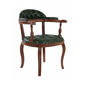 Majesta Kapitoneli Classic Sandalye Ceviz-Yeşil