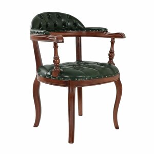 Majesta Kapitoneli Classic Sandalye Ceviz-Yeşil