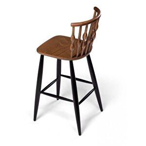 Natura Retro Bar Sandalyesi Ceviz-Siyah
