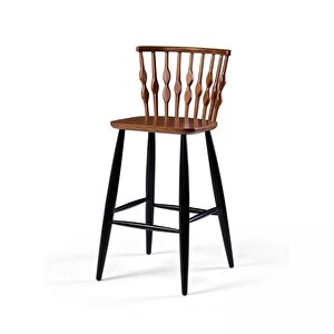 Natura Retro Bar Sandalyesi Ceviz-Siyah