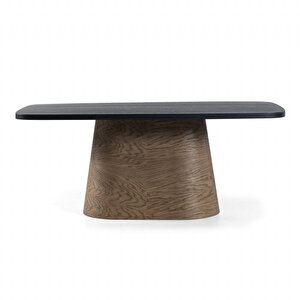 Barocco İtalyan Still Oval Ahşap Yemek Masası 100x190 Ceviz-Siyah