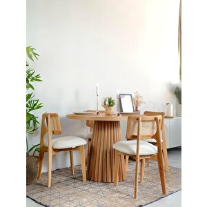 Acantus Natural Ahşap Yemek Masası 110x110
