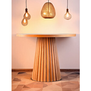 Acantus Natural Ahşap Yemek Masası 110x110