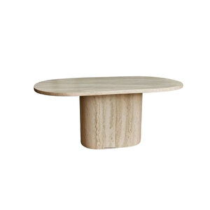 Lucca Oval Traverten Masa, 90x170