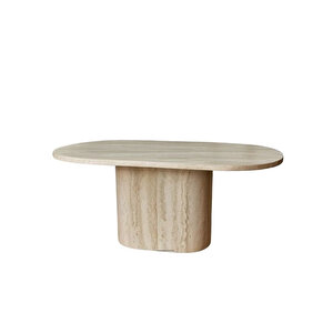 Lucca Oval Traverten Masa, 90x170