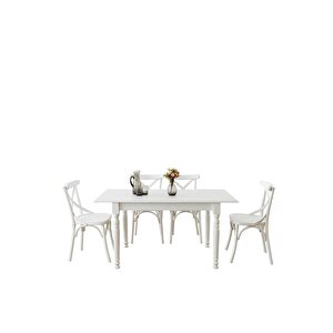 Antik Açılır Yemek Masası 80x120 Beyaz