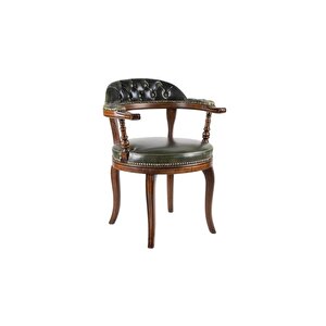 Majesta Classic Ahşap Sandalye Ceviz-Yeşil