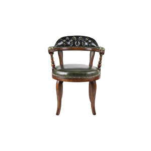 Majesta Classic Ahşap Sandalye Ceviz-Yeşil