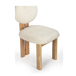 Coco İskandinav Teddy Natural Ahşap Bohem Sandalye