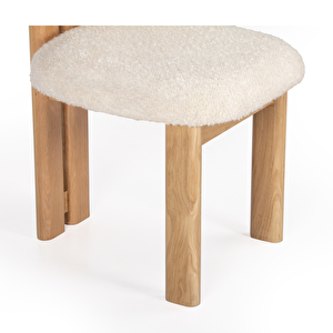 Coco İskandinav Teddy Natural Ahşap Bohem Sandalye