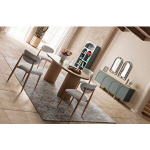 Zenith İskandinav Oval Natural Ahşap Bohem Masa 90x190