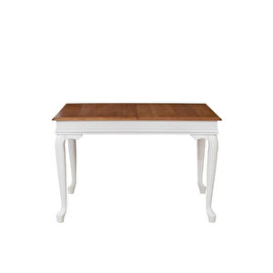 Rustik Açılır Yemek Masası 90x140 Beyaz - Ceviz