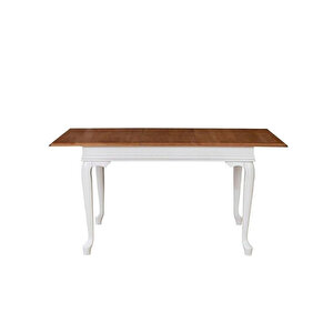 Rustik Açılır Yemek Masası 90x140 Beyaz - Ceviz
