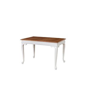 Rustik Açılır Yemek Masası 90x140 Beyaz - Ceviz