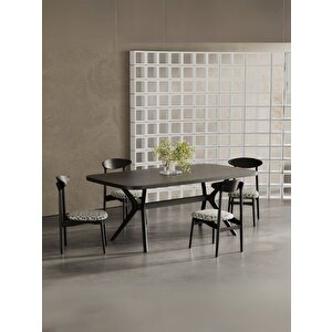 Bosco Pergel Ahşap Mutfak Masası 90x170 Siyah