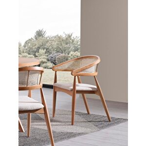 Oslo Natural Ahşap Masa Sandalye Takımı 100x100