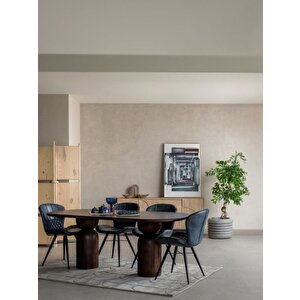 İmperial İtalyan Still Oval Ahşap Yemek Masası 80x180 Ceviz