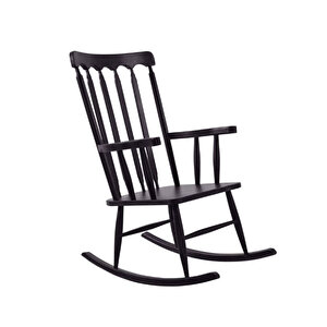 Dakota Rocker Amerikan Retro Ahşap Sallanır Sandalye Siyah