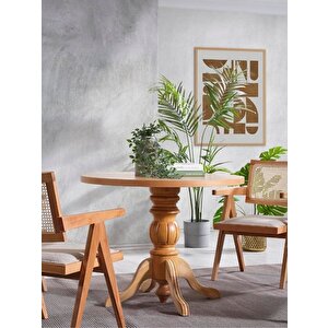 Ravello Baba Ayak Sabit Masa 120x120 Natural