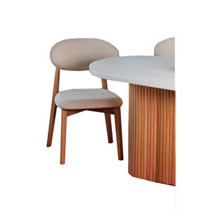 Marsilya İskandinav Natural Ahşap Masa Sandalye Takımı 90x130 Natural