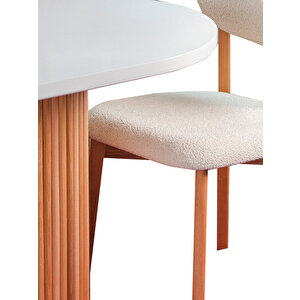 Marsilya İskandinav Natural Ahşap Masa Sandalye Takımı 90x130 Natural