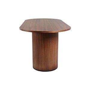 Zeno Oval Ahşap Bohem Yemek Masası 90x200 Ceviz