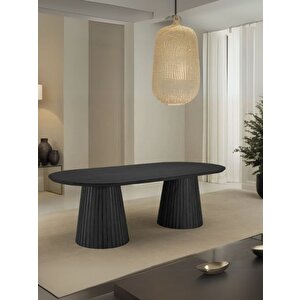 Bohenza Sabit Ahşap Yemek Masası 90x180 Siyah