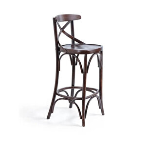 Thonet Ahşap Bar Sandalyesi Koyu Ceviz