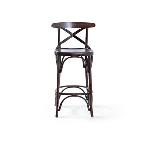 Thonet Ahşap Bar Sandalyesi Koyu Ceviz