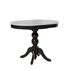 Rika Baba Ayak Oval Açılır Masa 90x130 Siyah-Beyaz