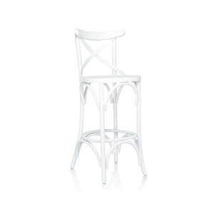 Thonet Ahşap Bar Sandalyesi Beyaz