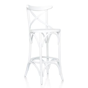 Thonet Ahşap Bar Sandalyesi Beyaz