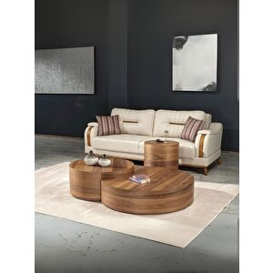 Walnut Ceviz Orta Sehpa Takımı Ceviz