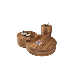 Walnut Ceviz Orta Sehpa Takımı Ceviz