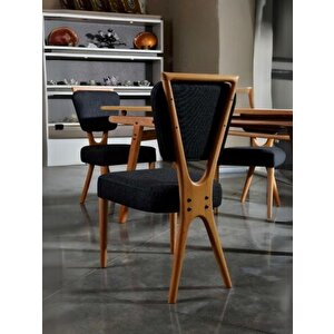 Venüs Ahşap İskandinav Sandalye Siyah