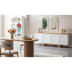 Horizon İskandinav Oval Natural Ahşap Bohem Masa 80x190 Natural