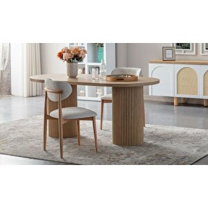 Horizon İskandinav Oval Natural Ahşap Bohem Masa 80x190