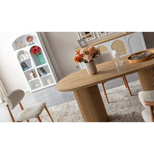 Horizon İskandinav Oval Natural Ahşap Bohem Masa 80x190