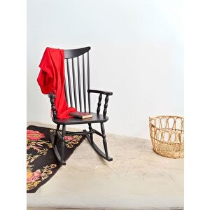 Willlow Rocker Ahşap Sallanır Sandalye Siyah