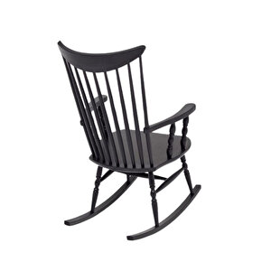 Willlow Rocker Ahşap Sallanır Sandalye Siyah