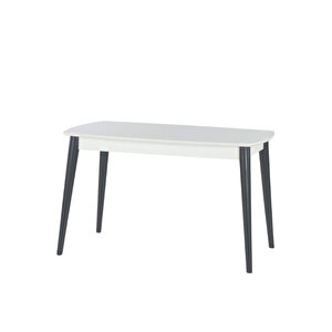 Ludovica Fransız Retro Still Açılır Ceviz Yemek Masası 90x170 Siyah-Beyaz