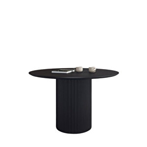 Breeze Yuvarlak Ahşap Bohem Masa 100x100 Siyah