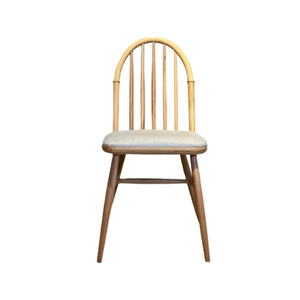 Rustica Döşemeli Classic Natural Ahşap Yemek Sandalyesi Natural