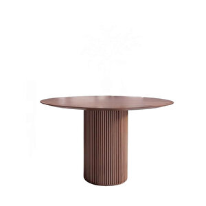 Breeze Yuvarlak Ahşap Bohem Masa 100x100 Ceviz