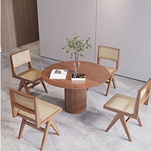 Breeze Yuvarlak Ahşap Bohem Masa 100x100