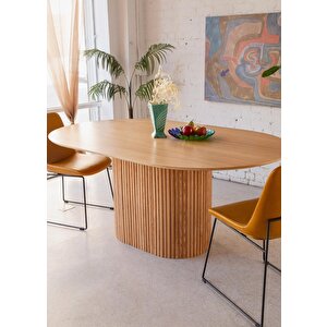 Luna Oval Natural Ahşap Bohem Masa 80x150 Natural