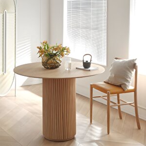 Breeze Yuvarlak Ahşap Bohem Masa 100x100